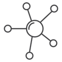 Particle Node Cluster Black Outline icon