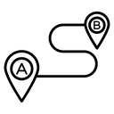 Path A to B icon