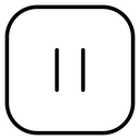 Pause Rounded Square Button icon