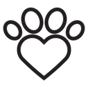 Paw Print Black Outline icon