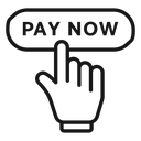 Pay now button with hand icon