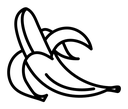 Peeled banana Black Outline icon
