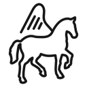 Pegasus Black Outline icon