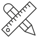 Pencil and ruler icon