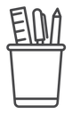 Pencil holder Black Outline icon