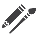 Pencil paintbrush icon