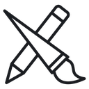 Pencil paintbrush 3 icon