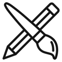 Pencil paintbrush 4 icon