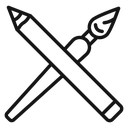 Pencil paintbrush icon