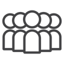 People Group Cluster Black Outline icon