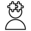 People head with puzzles icon