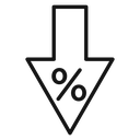 Percent down 2 icon