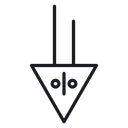 Percent down 4 icon