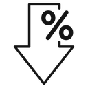 Percent down 5 icon