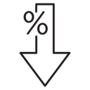 Percent down icon