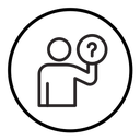 Person asking question icon