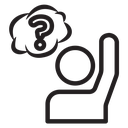 Person asking question icon