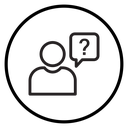 Person asking question icon