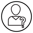 Person asking question icon