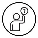 Person asking question icon