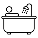 Person Bathing Black Outline icon