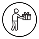 Person offer gift icon