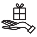 Person offer gift icon