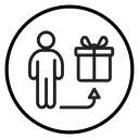Person offer gift icon
