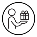 Person offer gift icon