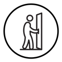 Person push the door icon