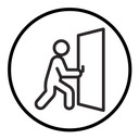 Person push the door icon