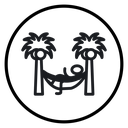 Person relaxing on hammock icon