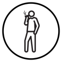 Person smoking Black Outline icon