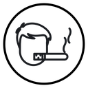 Person smoking Black Outline icon