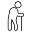 Person walking with cane icon
