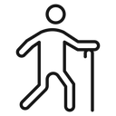 Person walking with cane icon