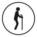 Person walking with cane icon