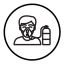 Person with oxygen mask icon