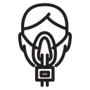 Person with oxygen mask icon