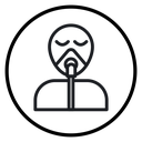 Person with oxygen mask icon