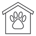 Pet shelter Black Outline icon