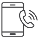 Phone Call Signal Black Outline icon