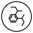 Phthalate Free Molecule Circle Black Outline icon