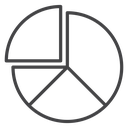 Pie Chart Black Outline icon