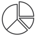 Pie Chart Black Outline icon