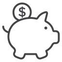 Piggy bank 6 icon