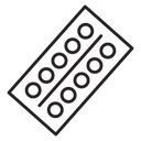 Pill blister pack Black Outline icon