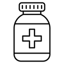 Pill Bottle Cross Label icon