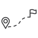 Pin Flag Route Black Outline icon