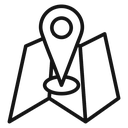 Pin Folded Paper Map icon